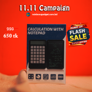 Rechargeable Calculator with 6.5 Inch LCD Notepad Pen